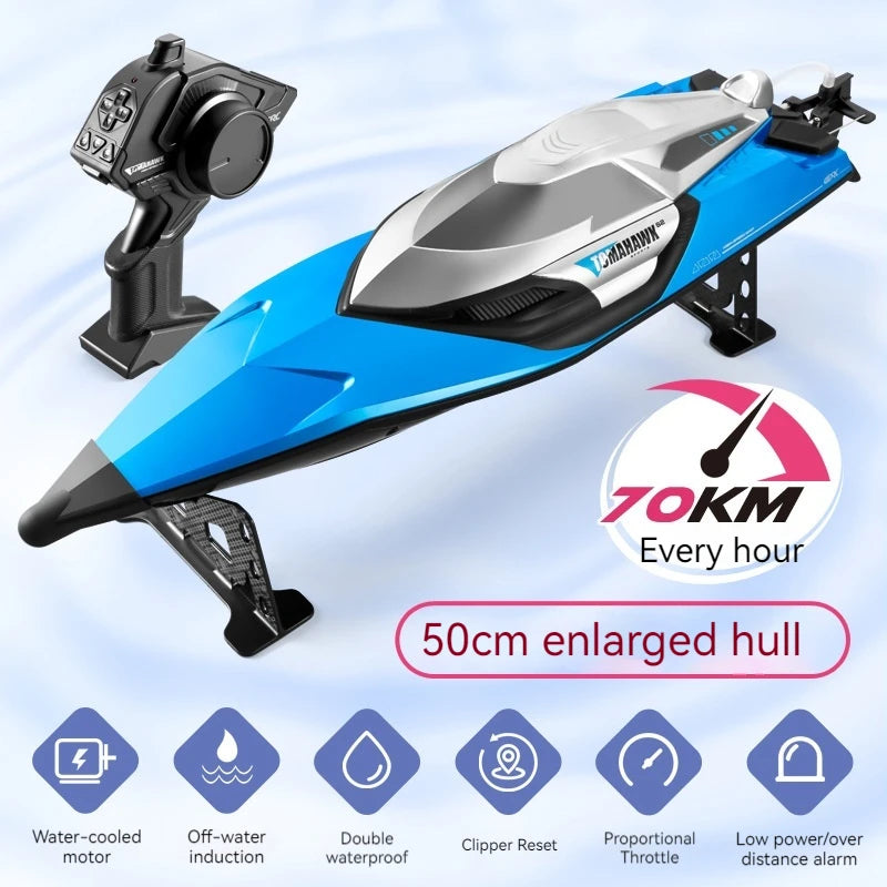 S2 Super Sized 50cm High-Speed ​​Remote-Controlled Boat High-Powered Speedboat Rowing Boat Net Pulling Ship Model Water Toy Gift