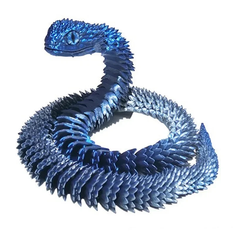 3D Printed Snake Multi-Joint Rotatable Stereoscopic Snake Office Desktop Ornament Home Decor Animal Model Figurine Car Decor