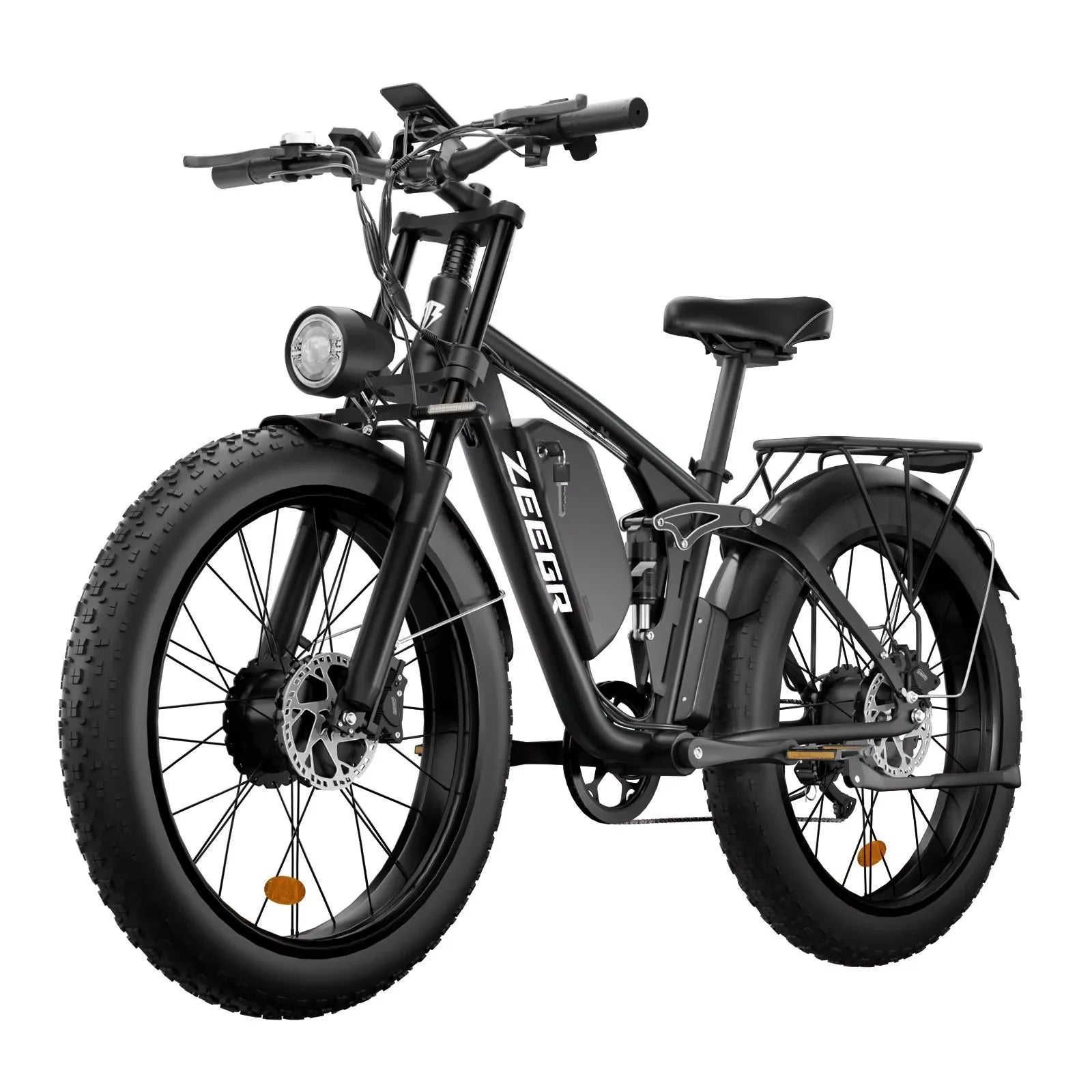 2000w Dual Motor 26" Inch Fat Tire E-bike 52v/22.4ah Lithium Battery Mountain Ebike Disc Brake Electric Bicycle Dirt Ebike
