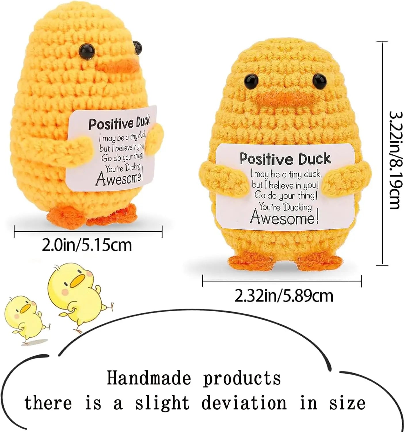Positive Energy Pocket Hug Crochet Doll, Mini Handmade Knitted Plush Potato Turtle Vegetable Duck Funny Support Gift with Card