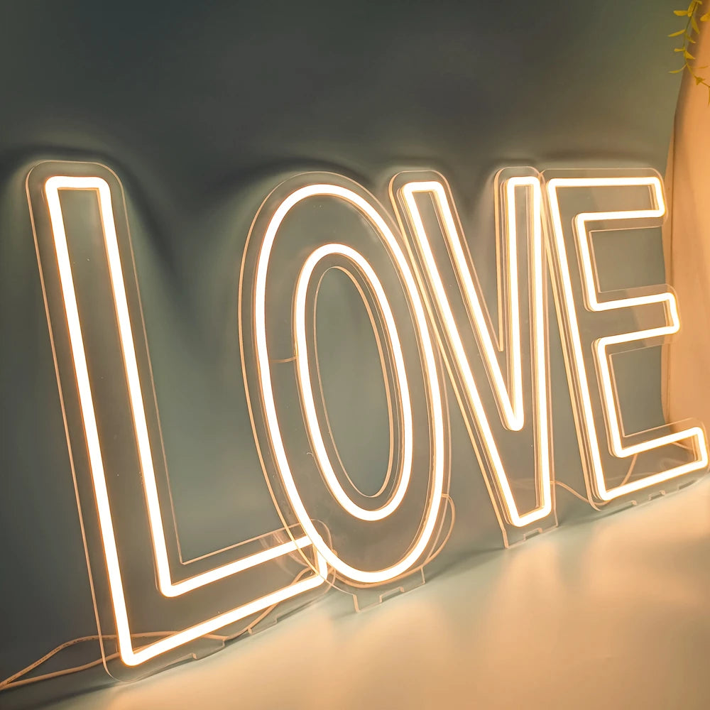 45cm High Stand-Up Neon Letter Sign USB Plug-In Night Light Sweet Alphabet for Wedding Birthday Home Bar Festival Decor
