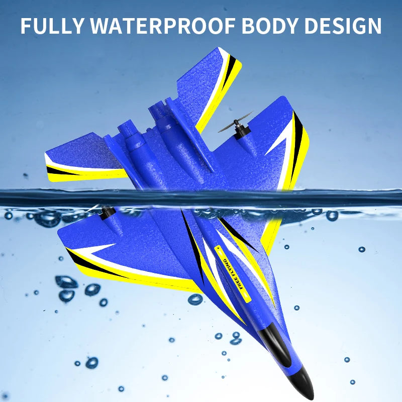 DWi RC Foam Airplane 2.4G Remote Control Glider Fighter Jet with Cool LED Light Toy Gift for Boys Kids Remote control aircraft