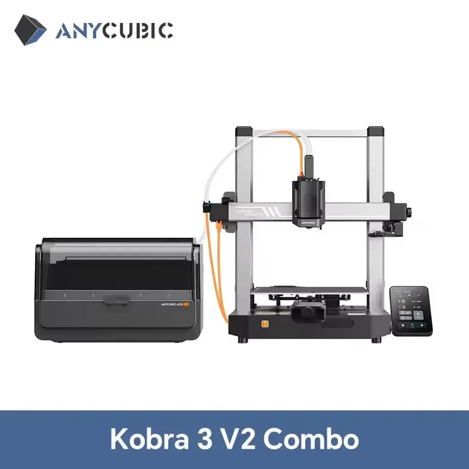 ANYCUBIC Kobra 3 V2 Combo 8 Color FDM 3D Printer 600mm/s Fast Speed Active Filament Drying Auto Leveling 255*255*260mm Size