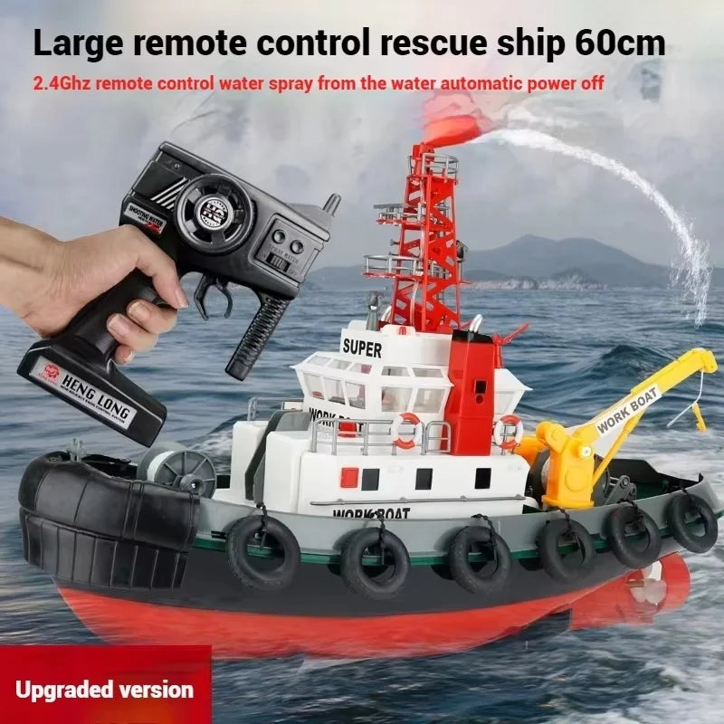 Hot Selling Remote Control Rc Ship Simulation Fire Boat With Spray Water Model High-Speed And Ultra Long Endurance Rescue Boat