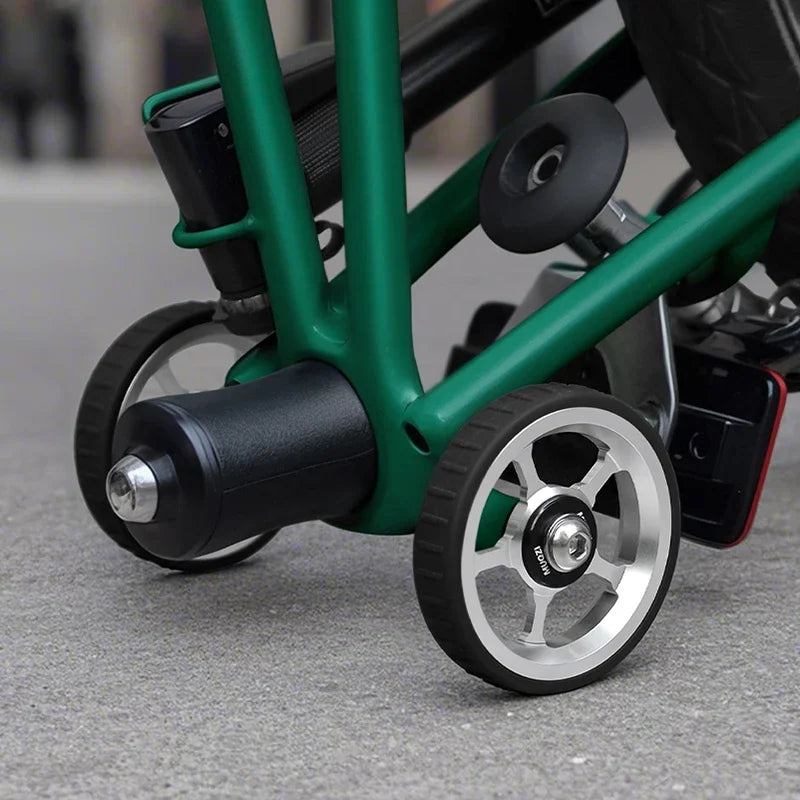 MUQZI Eazy Wheel and Extender Telescopic Mounting Axle Rod Kit Compatible with Brompton Folding Bike