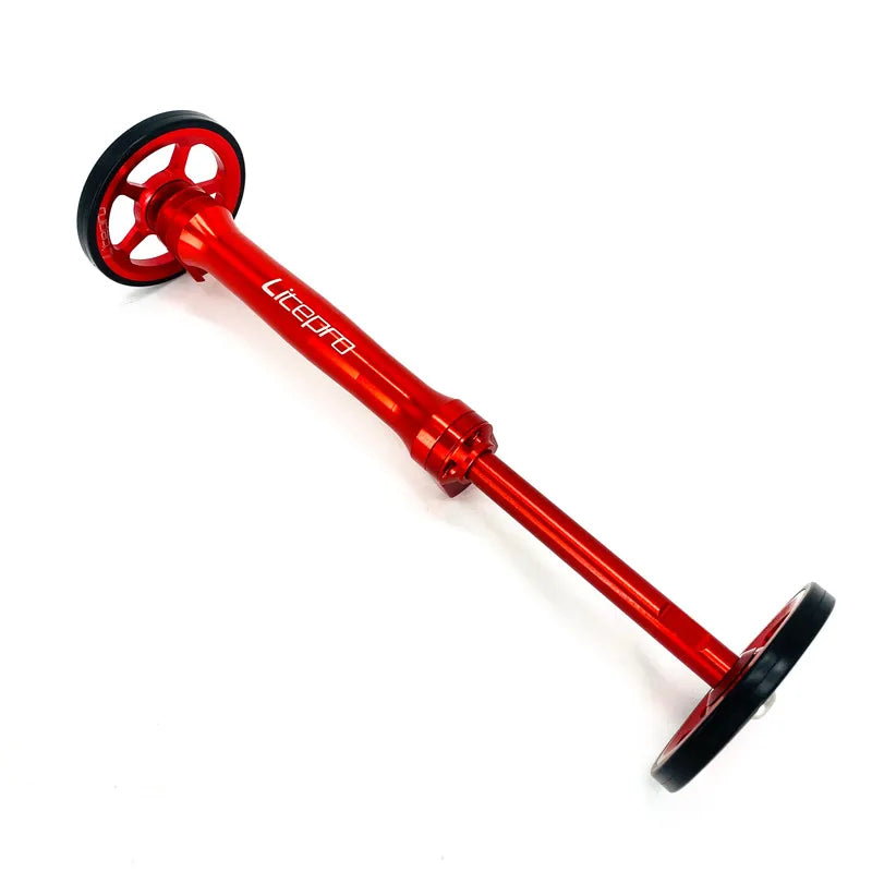 Litepro Easywheel & Extension Rod For Brompton Folding Bike Rear Cargo Rack Bearing Easy Wheel Telescopic Bar Aluminum Alloy