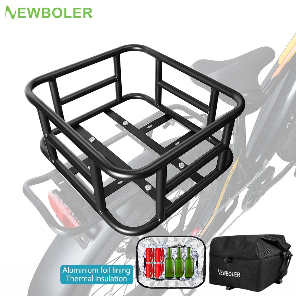 Rear Bike Basket Bicycle Cargo Rack Bag Large Capacity Fron E-Bike Basket Bike Baskets Rear Rack  for Outdoor Travel Shopping