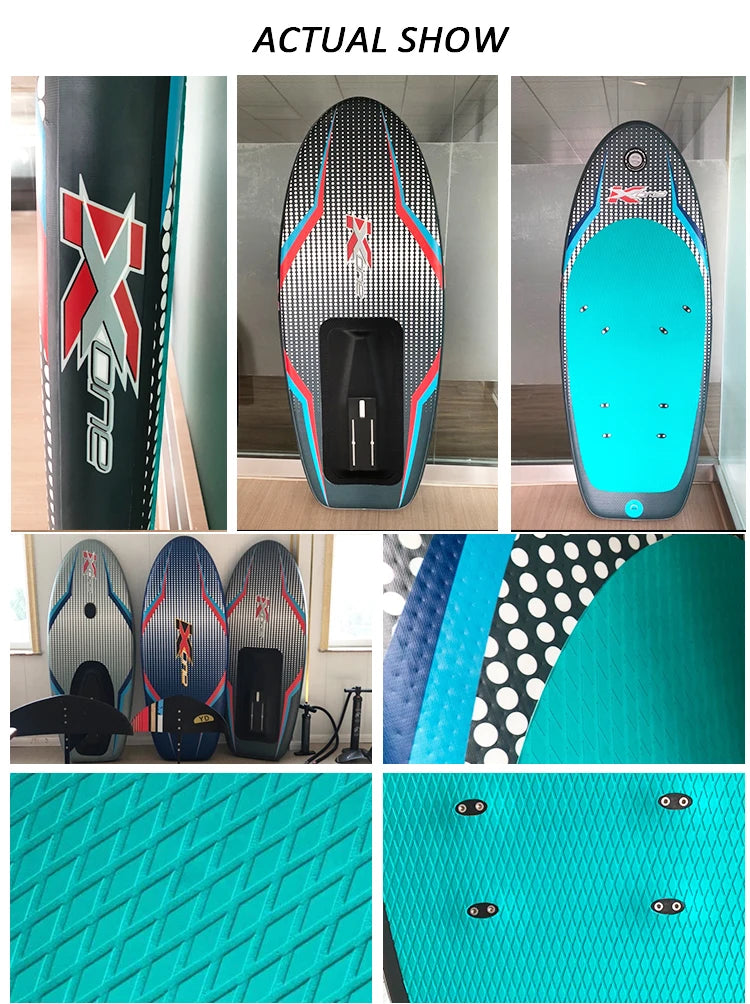 Unpowered Carbon Fiber Hydrofoil SUP Paddle Board with Wind Wing, Stand-Up Board Ocean/Lake Cruising, Efficient Sailing
