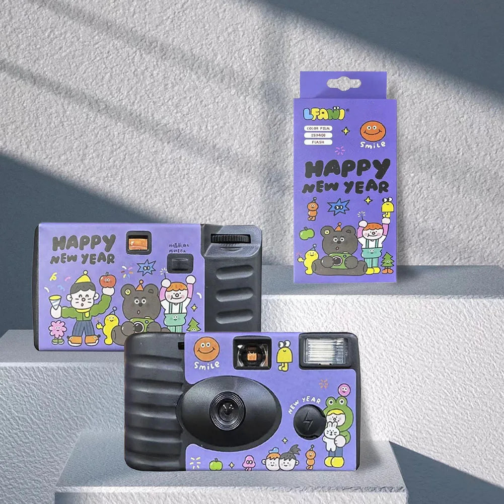 35mm Disposable Film Camera Built-in Flash One Time Use Camera 27 Photos Retro Camera for Birthday Parties