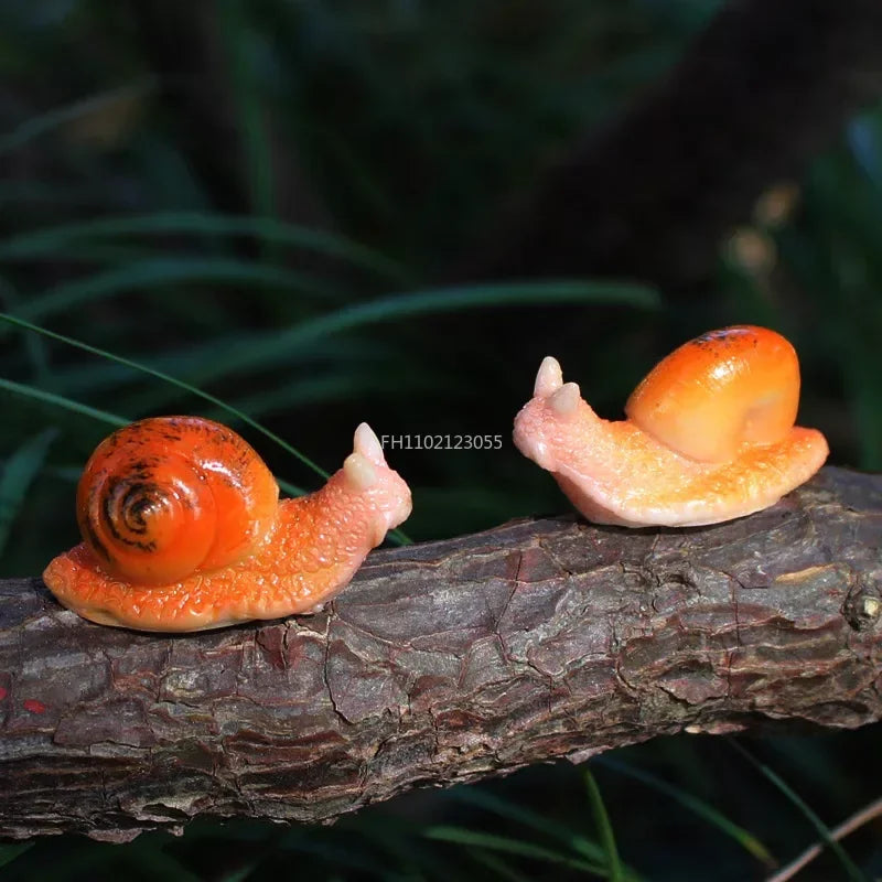 Micro Landscape Simulation Small Snail Garden Decoration Snail Ornament Snail Model Resin Craft Miniature Figurine Home Decor