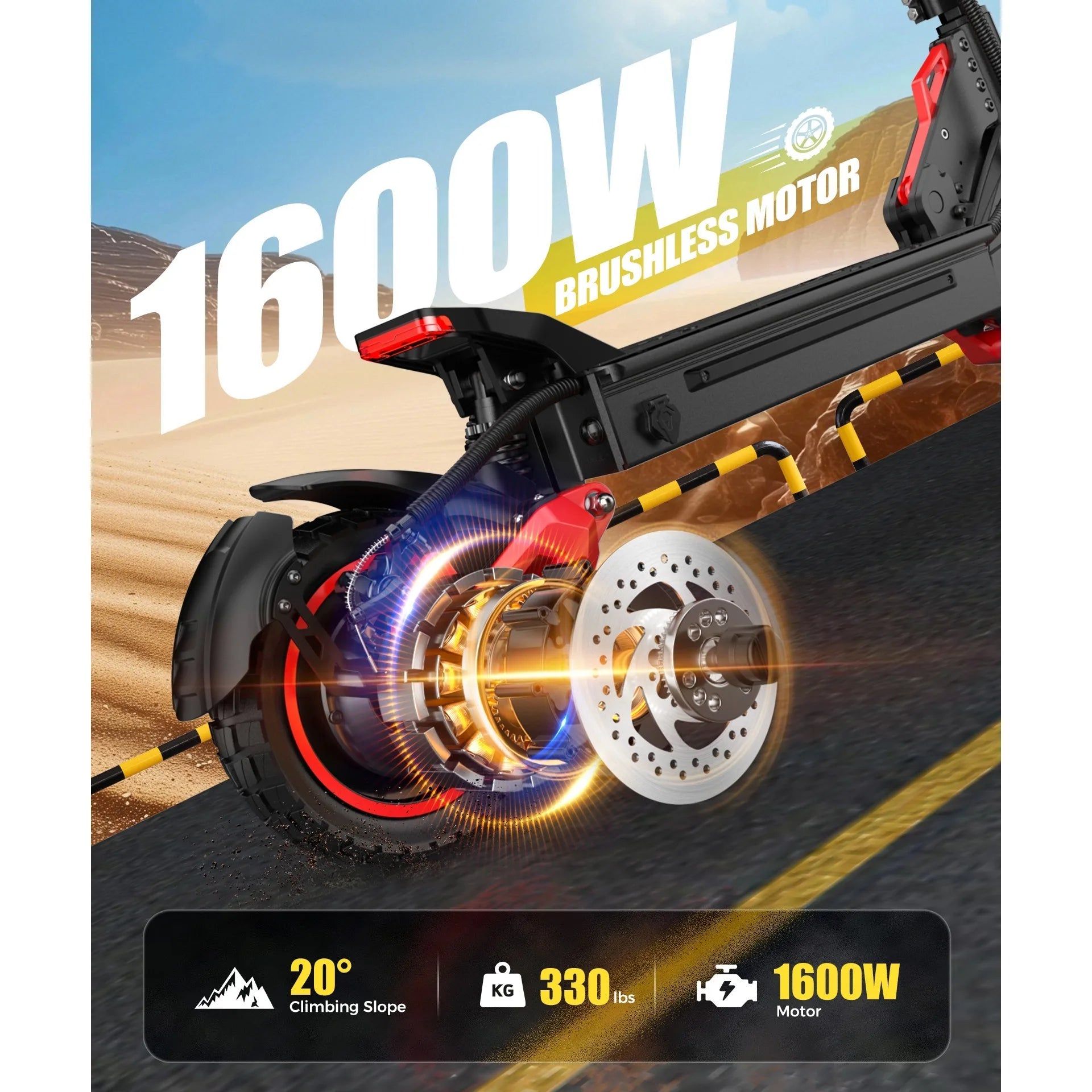 J15MAX Electric Scooter Adults 1600W Powerful Motor, 40-50 Max Range, Top 31 MPH, E Scooter W/Front/back Suspension for,10" Tire
