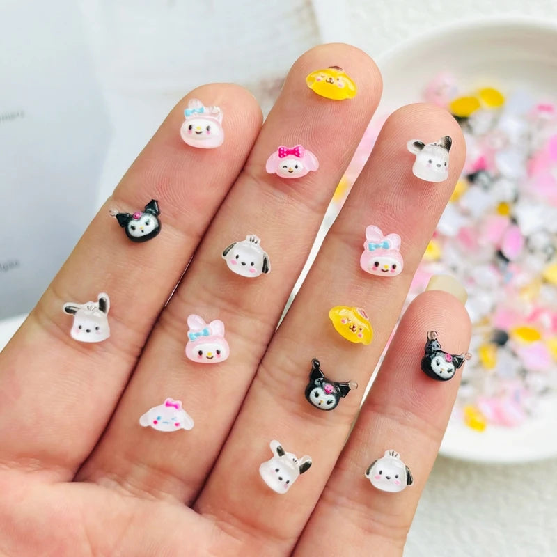 100Pcs Mixed Nail Art Resin  Cartoon Animal Series Flat Back DIY Jewelry Manicure Accessories Crafts A39