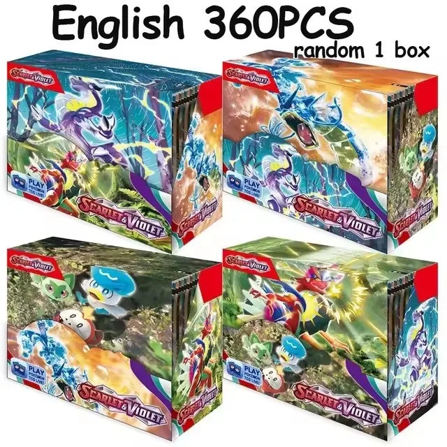 NEW 360PCS Pokemon Card White Flare Black Bolt Prismatic SPARKS Scarlet Violet 151 English Booster Battle Transaction Gift