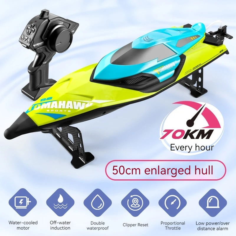 S2 Super Sized 50cm High-Speed ​​Remote-Controlled Boat High-Powered Speedboat Rowing Boat Net Pulling Ship Model Water Toy Gift