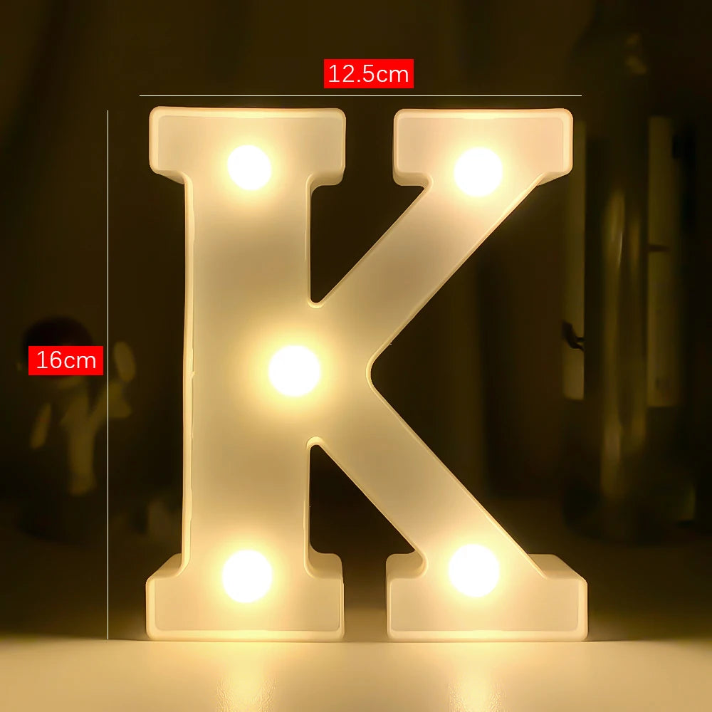 Creative Luminous Digital Number Letter Light AAA Battery Powered Lamp Night Light for Christmas Wedding Birthday Party Decor