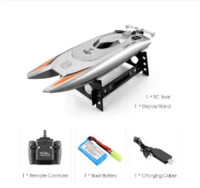 2.4G RC Boat, Dual Motors, 2-Channel, 30 KM/H High Speed, Waterproof Remote-Control Racing Boat Toy — Toy for Kids and Adults