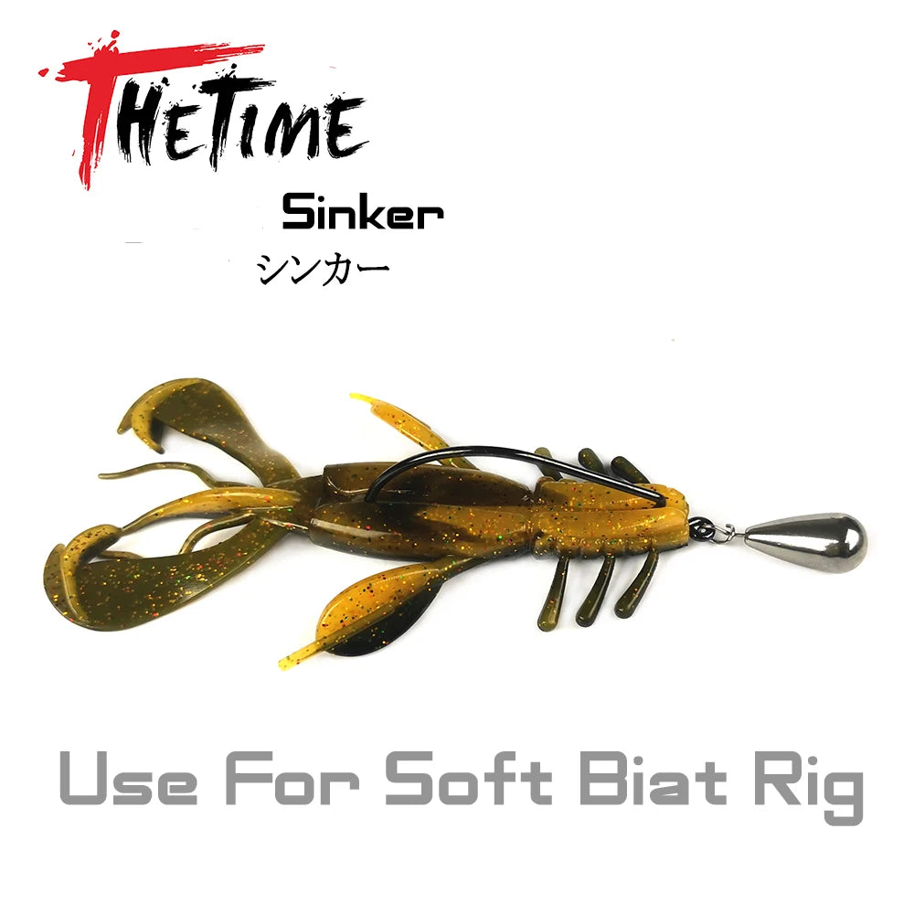 THETIME 1.8-21g Drop Shot Fishing Sinker Weights Soft Lure Free Rig Hook Connector line Sinkers For Bass Fishing Accessories