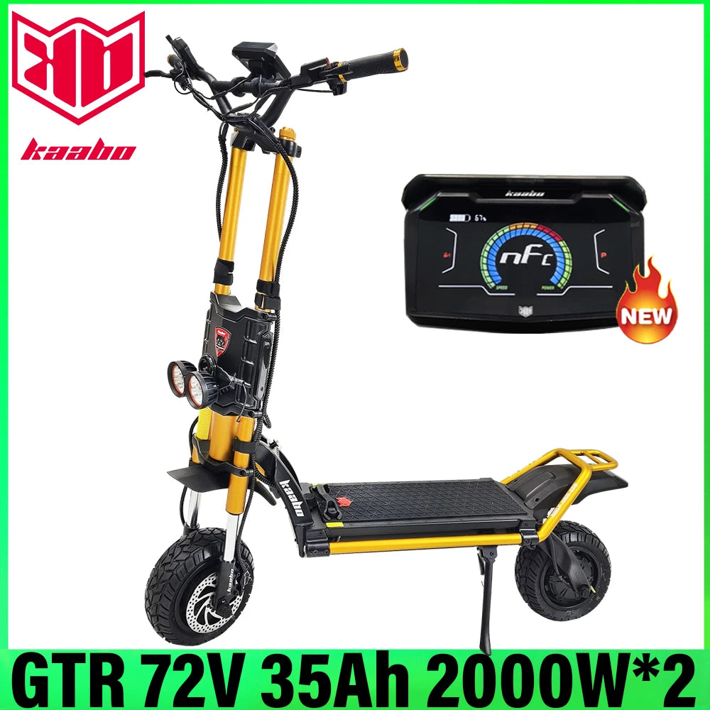 KAABO Wolf King GTR 72V 35Ah 2000W*2 Dual Motor Hydraulic Brake Central Display 12inch Wolf King GTR Removable Battery Scooter