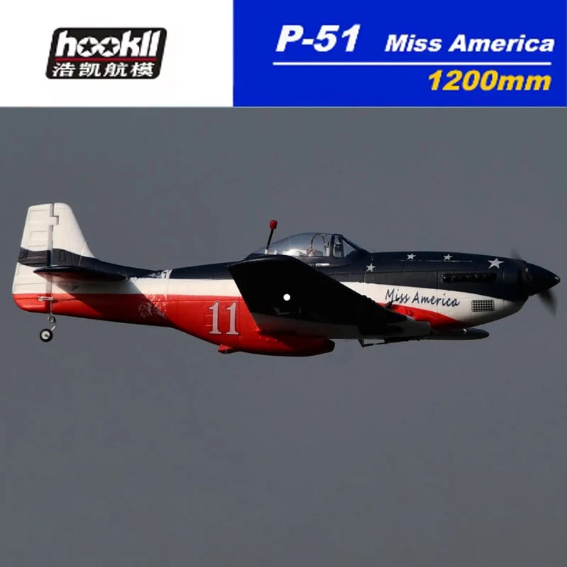 Hookll 1200mm P51 Pnp Rc Miss America Sports Aircraft Epo Assembled Fighter Model Remote Control Adult Toy