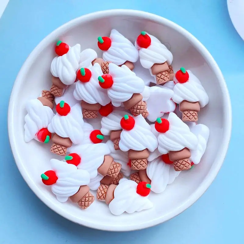 20Pcs New Cute Resin Mini Cartoon Ice Cream Series Flat back  Scrapbooking DIY Jewelry Craft Decoration Accessories