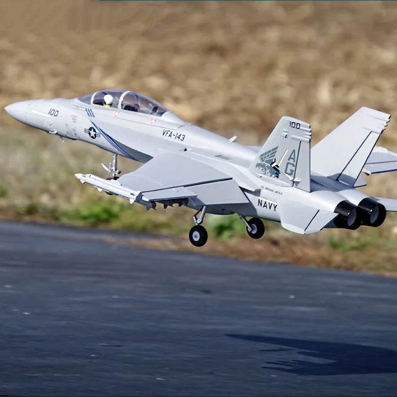 FMS 70mm Ducted F/A-18F V2 Hornet 6-Channel Electric Model Aircraft Remote Control Assembled Fixed-Wing Aircraft