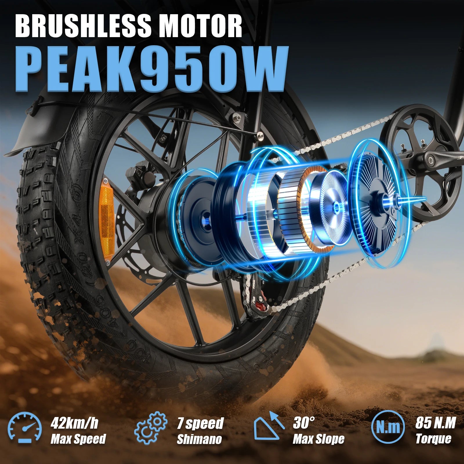 Cmacewheel K20 Electric Bike All-terrain Two-wheel Electric Bike Adult 20*4.0 Fat Tire48V17AH 500wMotor  Lithium Battery