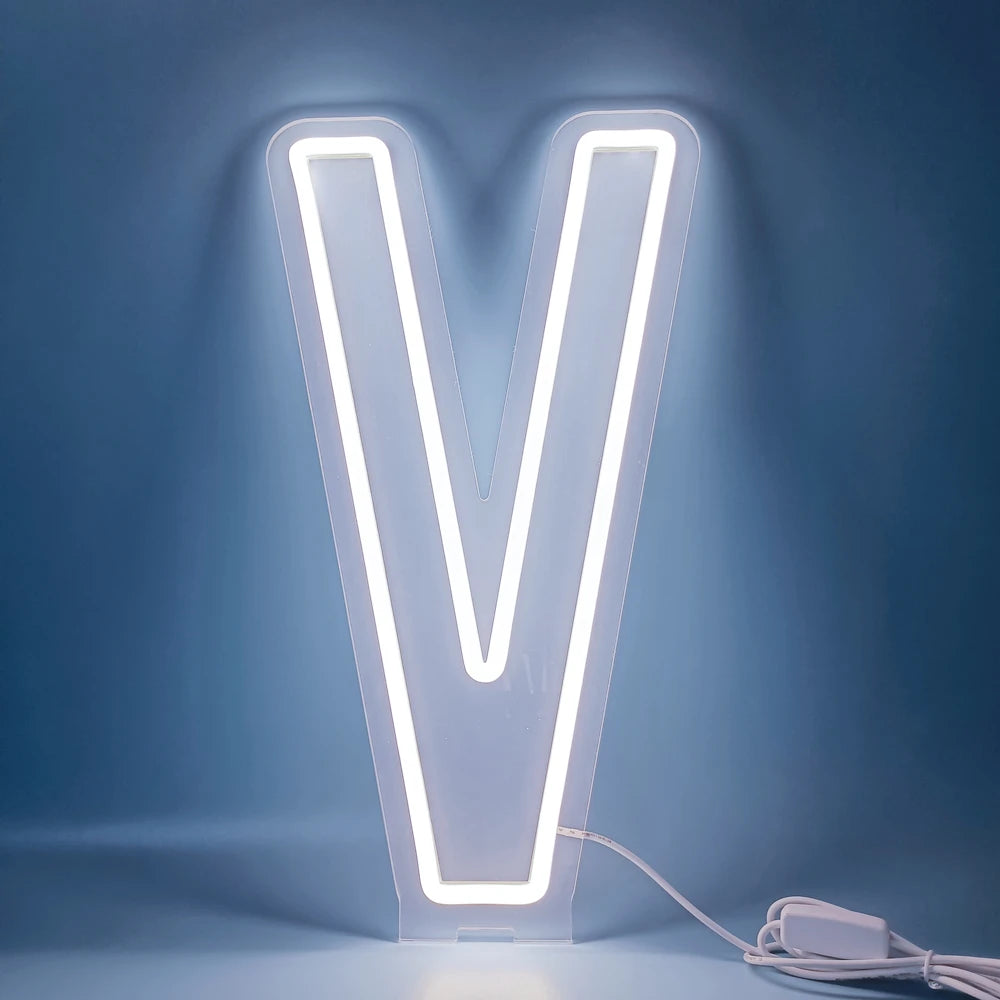 45cm High Stand-Up Neon Letter Sign USB Plug-In Night Light Sweet Alphabet for Wedding Birthday Home Bar Festival Decor