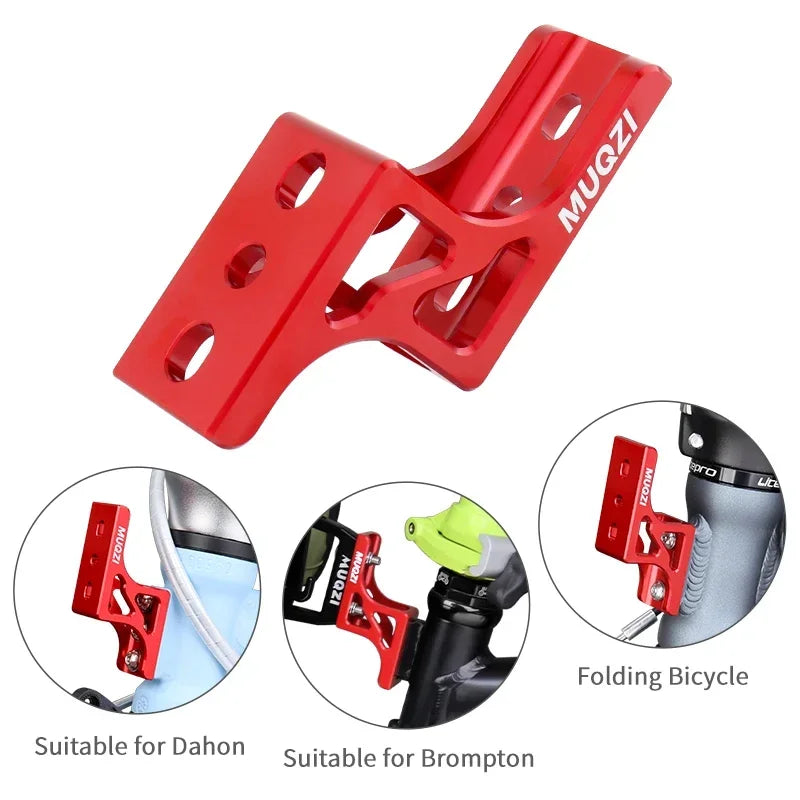 MUQZI For Brompton DAHON Bike Bag Carrier Raise Adapter Folding Bike Front Bag Carrier Rising Mount Holder