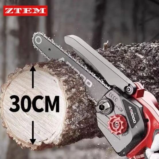 ZTEM 6inch Cordless Chain Saw Portable Brushless Electric Chainsaw Outdoor Wood Logging Pruning Cutting Machine Power Tool Sets