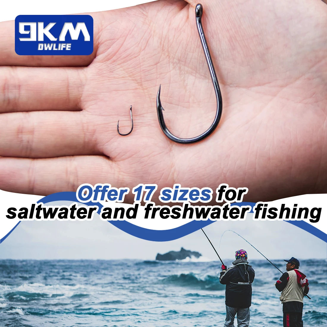9KM Fishing Hooks 50~100Pcs Carp Hook Fishing Circle Hook Barbed Black High Carbon Steel Ice Fishing Accessories