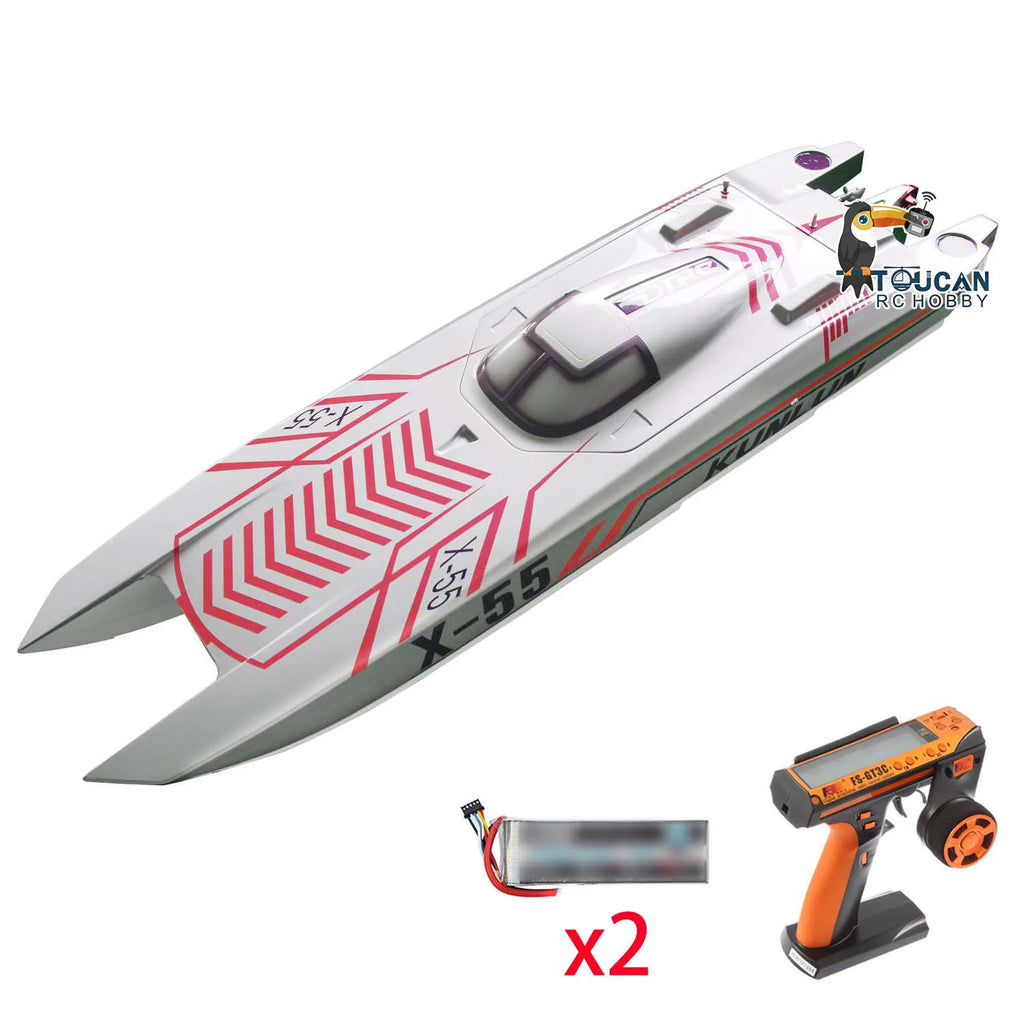 110km/h RC Boat DTRC X55 Remote Control High-speed Racing Boats Waterproof Ready to Run Model for Adults THZH1594