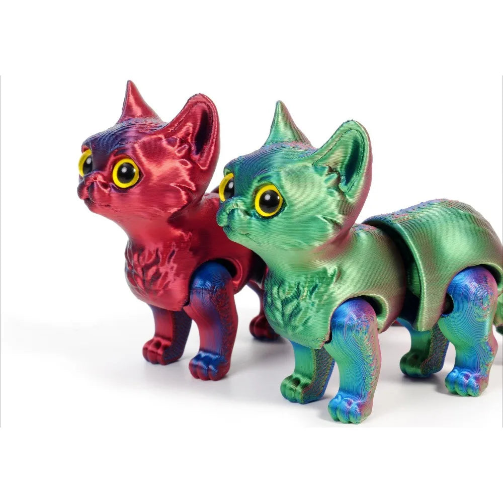 3D Printed Cute Cats Tail Joint Movable Kawaii Kitten Ornament Room Decor Car Decorations Desktop Decorations Gifts To Friends
