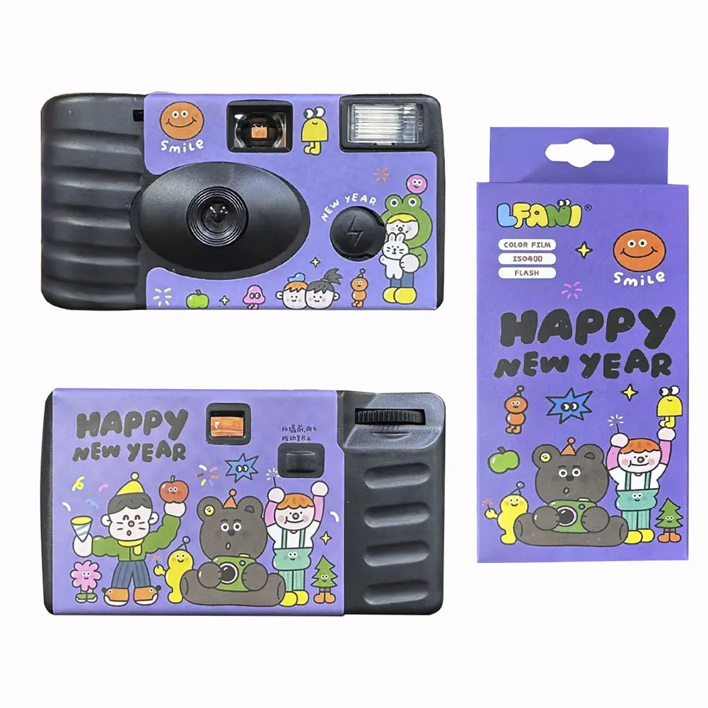 35mm Disposable Film Camera Built-in Flash One Time Use Camera 27 Photos Retro Camera for Birthday Parties