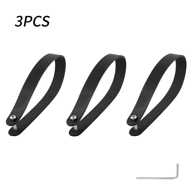 MUQZI Front Bag Quick Release Cowhide Handle Pull Ring Compatible with Brompton Folding Bicycle Bag Carrier