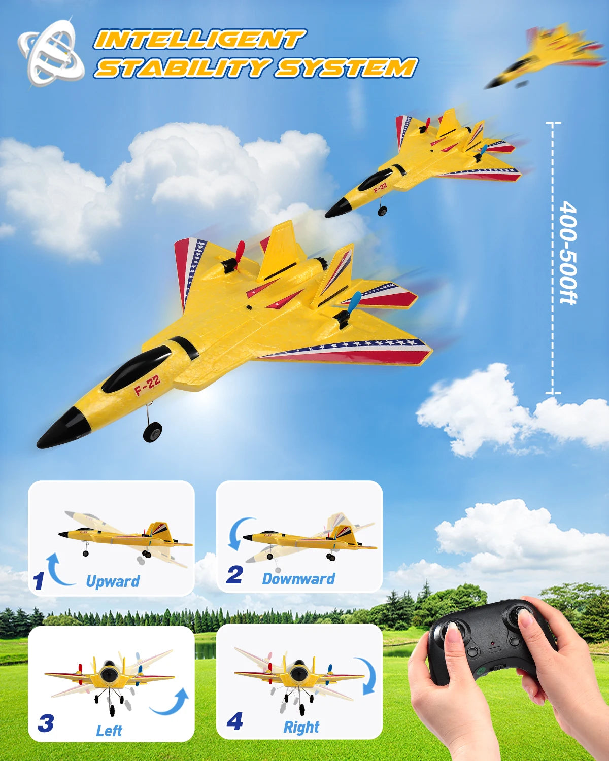 F22 Raptor RC Plane 2.4G 2CH RC Foam Flying Model Glider With LED Lights Remote Control Foam Fighter Airplane Toys for Children