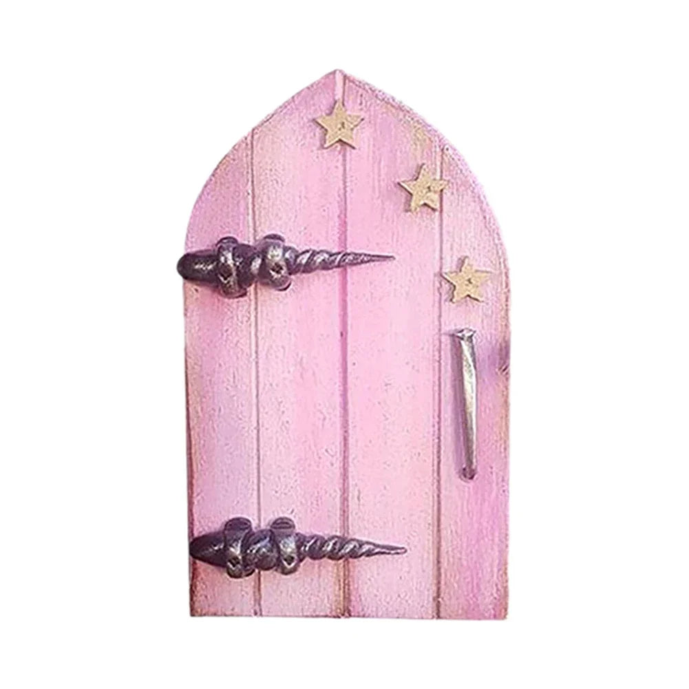 Elf Fairy Door Miniature Garden Tree Doors Miniature Yard Art Wooden Sculptures Mini Home Garden Doors Christmas Decoration
