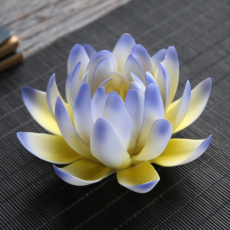 Exquisite Porcelain Lotus Model Handmade Ceramics Water Lily Miniature Home Flower Ornament Tabletop Craft Decor Accessories