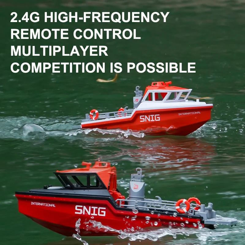 TX694 Rc Boat Brushless Motor Electric 2.4G 1/32 Remote Control Rescue Boat Model Pool Toys Gifts for Kids Boys