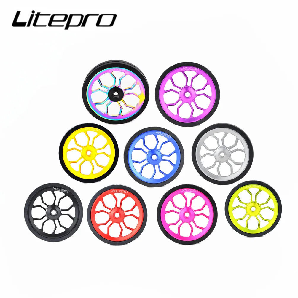 Liteproelite Bike Easy Wheel Large 82mm Spider Shape Easy Wheels Enlarged Modified Bearing Rolling Wheel For Brompton Bicycle