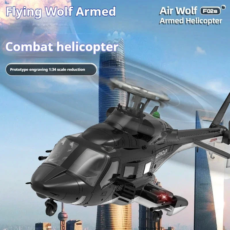 Yuxiang F02s Flying Wolf Armed Remote Control Helicopter Gps Positioning Automatic Return 1:34 Remote Control Aircraft 6-Channel