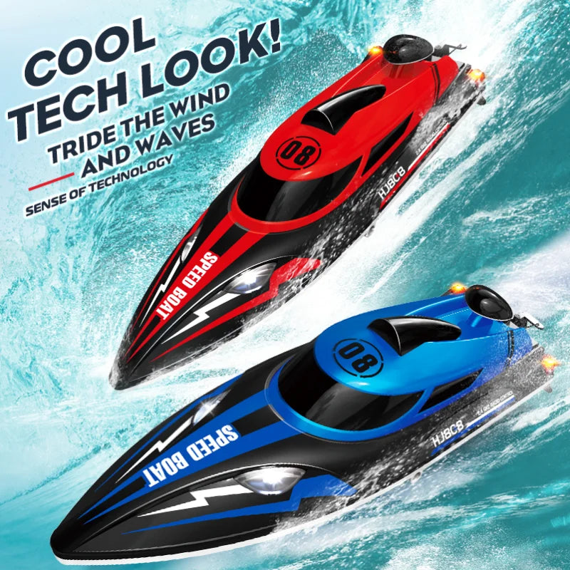 HJ808 RC Battery Boat 2.4Ghz 25km/h High-Speed ​​Remote Control Racing Ship Water Speed ​​Boat Children Model Toy