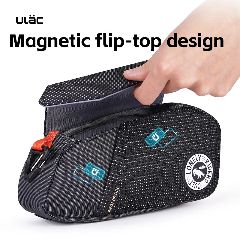 Ulac Triangle Cycling Bag Bicycle Front Saddle Tube Bag Bike Frame Pouch Bag Holder Outdoor MTB Mountain Bag Waterproof Fabric