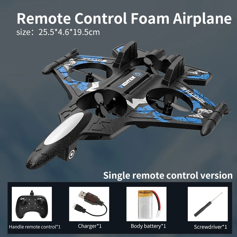 DWI 2025 D20S RC Plane Avoid Obstacles 2.4G Remote Control Aircraft EPP Foam Fighter with Gravity Sensing for Boys Kids gifts