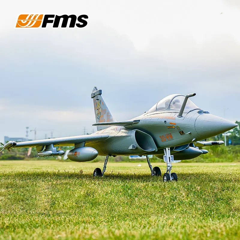 FMS 64mm EDF Rafale Realistic Attack Jet Fixed Wing RC Plane Electric Remote Control Model Aircraft for Adults Toys