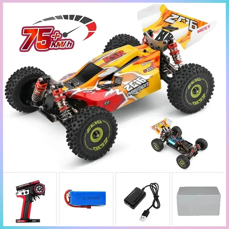 75 KM/H WLtoys 124016 V8 RC Car Brushless 4WD Electric High Speed Off-Road Remote Control Drift Rc Cars for Adults Toys