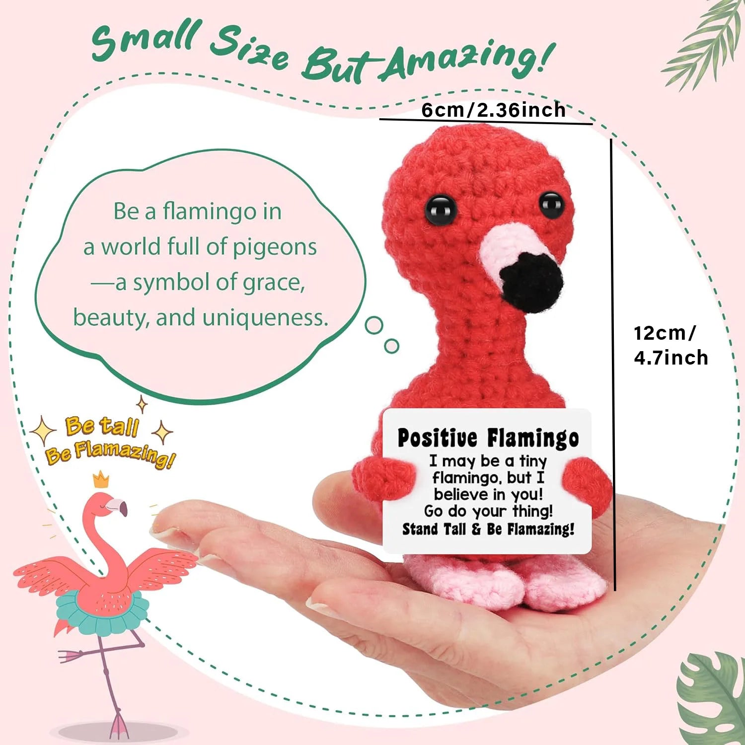 Positive Energy Pocket Hug Crochet Doll, Mini Handmade Knitted Plush Potato Turtle Vegetable Duck Funny Support Gift with Card