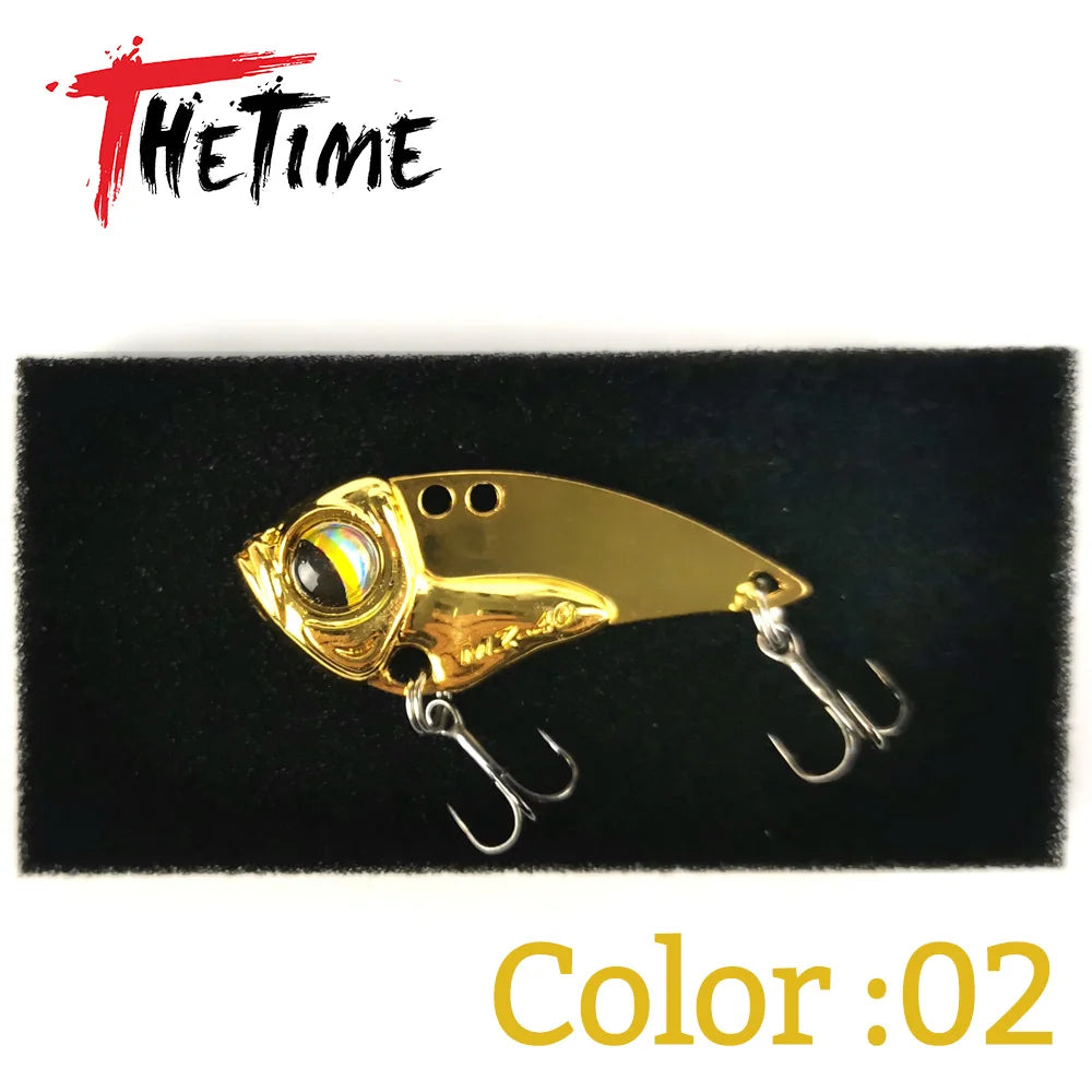 THETIME 2022 New MZ40 Metal VIB Ratlin Spoon Lure 40mm 6.5g Blade Jig Bait Vibrators Cicada For Pike Perch Crappie Bass Fishing