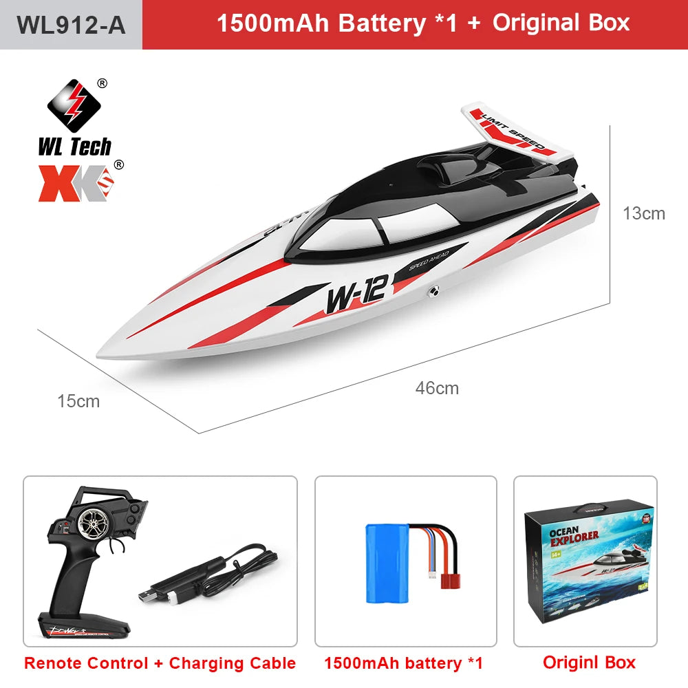 WLtoys WL916 WL912-A RC Boat 2.4Ghz 55KM/H 35KM/H High Speed ​​Racing Watercraft Remote Control Speedboat Toys For Children