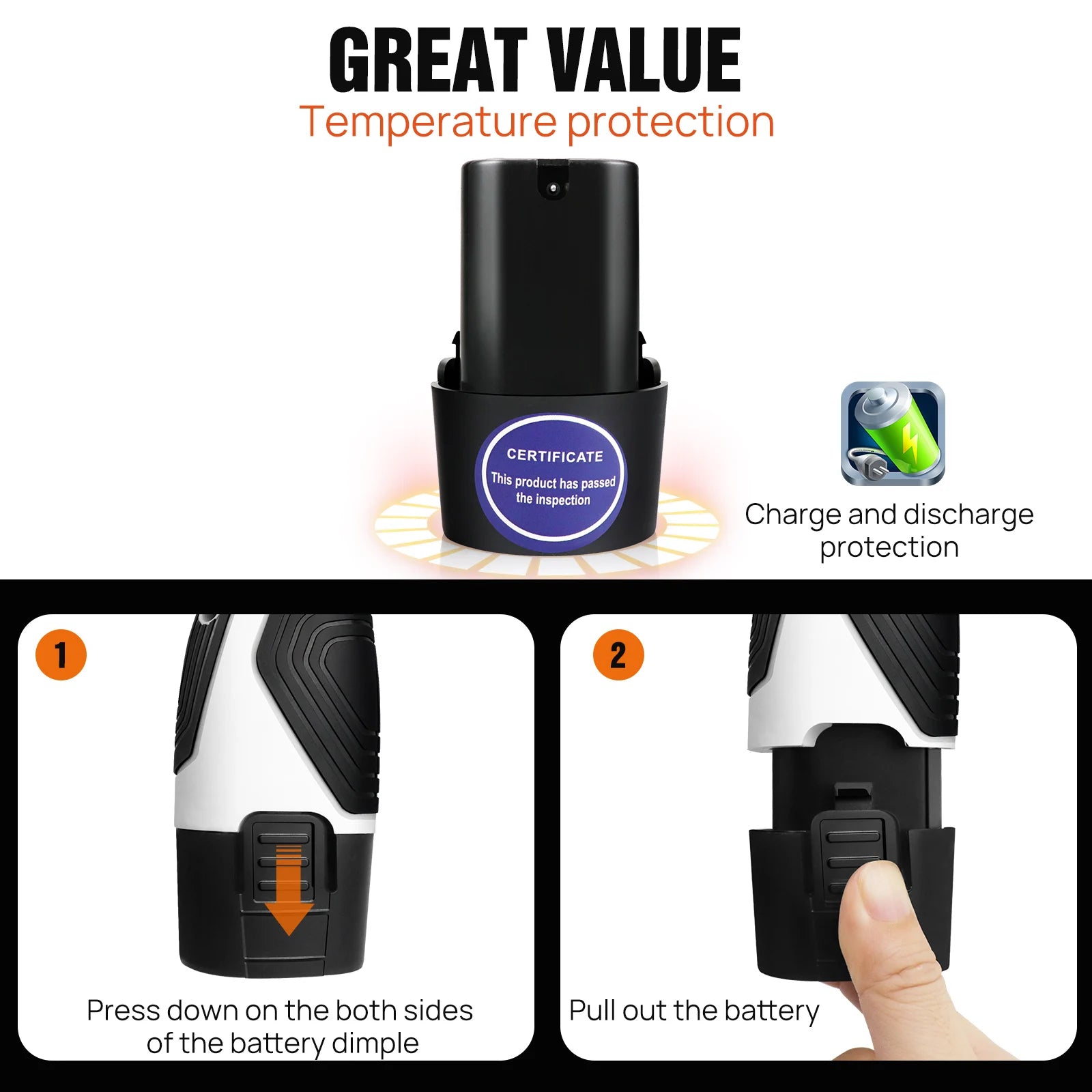 Cordless Drill Driver Kit with Battery,2 in 1 Electric Screwdriver Driver Tool Kit 45 Nm, Dual Speed ​​3/8 Inch Keyless Chuck