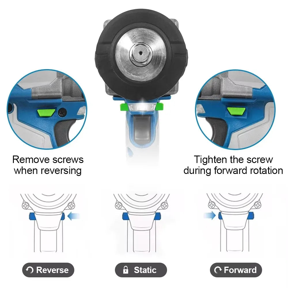 Kamolee 3100NM High Torque Wireless Charging Wrench 1/2 Inch 21V-24V Brushless Electric Impact Wrench Repair Power Tool Set